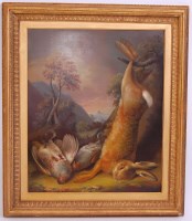 Lot 654 - English school, 19th century, Dead game birds...
