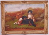 Lot 655 - T. Cassel, 20th century, Three gun dogs within...