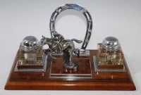 Lot 581 - An early 20th century walnut and chrome desk...