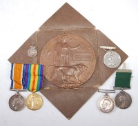 Lot 499 - A family group of medals to include WW I...