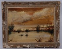 Lot 673 - R.J. Bizet, French, 20th century, Les Canards,...