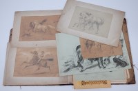Lot 675 - A folio of 19th century and later equestrian...