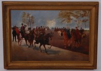 Lot 678 - English school, 19th century, Coaching scene,...