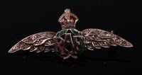 Lot 417 - An R.A.F. 9ct white gold, enamelled and...