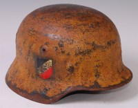 Lot 347 - A German Wehrmacht M35 steel helmet with...