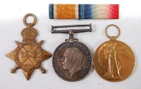 Lot 482 - A WW I 1914-15 Star, British War and Victory...