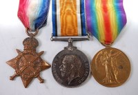 Lot 487 - A WW I 1914-15 Star, British War and Victory...