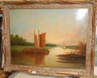 Lot 1003 - Follower of John Moore - Boats on the water at...