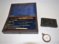 Lot 456 - A Victorian rosewood cased draughtmens set;...