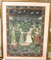 Lot 1014 - Indian school - Ceremonial scene, gouache on...
