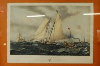 Lot 1021 - After Oswald W Brierly - The 'America' winning...