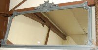 Lot 1028 - A later painted wooden overmantel mirror