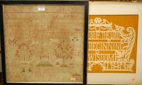 Lot 1033 - A William IV framed picture, verse and...