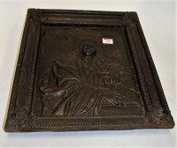 Lot 121 - A Victorian cast iron religious plaque, 41 x 35cm