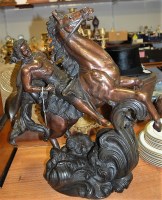 Lot 126 - A large modern bronze figure of a rearing...