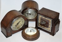 Lot 150 - An Art Deco Enfield oak cased mantel clock,...