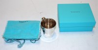 Lot 287 - A small Tiffany sterling silver mug of plain...