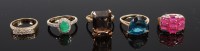 Lot 339 - Four modern 9ct gold precious and...