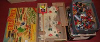 Lot 644 - Two boxes of diecast and moulded plastic loose...