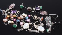 Lot 417 - A quantity of modern silver ear studs and...