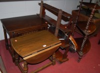 Lot 1069 - Assorted occasional furniture, to include; oak...