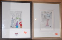 Lot 1099 - Two satirical prints by Tim, to include artist...