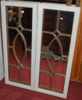 Lot 1103 - A set of six grey painted bamboo effect...