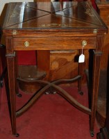Lot 1110 - A Sheraton Revival rosewood and inlaid...