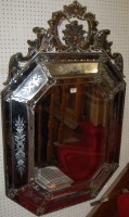 Lot 1112 - A Venetian floral engraved octagonal marginal...