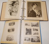 Lot 550 - Two albums of engravings and etchings, and an...