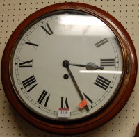 Lot 1130 - A Victorian mahogany circular wall clock,...
