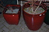 Lot 1141 - Two contemporary glazed stoneware garden...