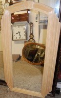 Lot 1151 - A bamboo framed wall mirror of stepped form,...