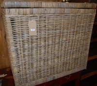 Lot 1177 - A large contemporary wicker hinge top laundry...