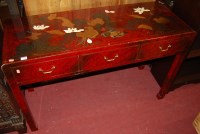 Lot 1178 - A contemporary Japanese red lacquered and...