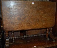 Lot 1183 - A Victorian bobbin turned oak round cornered...
