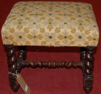 Lot 1197 - A circa 1900 barley twist oak framed and...