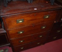 Lot 1205 - A mahogany and flush brass handled military...