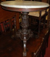 Lot 1222 - A Victorian mahogany and white variegated...