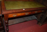 Lot 1230 - An Edwardian walnut and gilt tooled green...