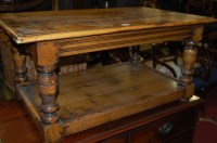 Lot 1233 - A contemporary oak and elm low two tier coffee...