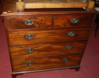 Lot 1234 - A 19th century mahogany square front chest of...