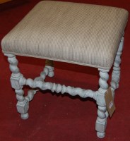 Lot 1238 - A painted joined oak dressing stool raised on...
