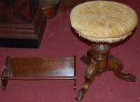 Lot 1239 - An Art Nouveau walnut table top book trough,...