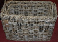 Lot 1244 - A graduated set of two contemporary wicker...
