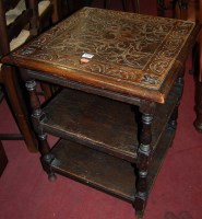 Lot 1249 - An early 20th century line carved oak...