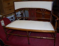 Lot 1353 - An Edwardian mahogany and satinwood strung two...