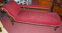 Lot 1354 - An Edwardian walnut framed and red upholstered...