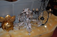 Lot 1355 - Three various painted metal hanging ceiling...