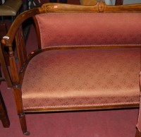 Lot 1363 - A late Victorian walnut and inlaid two-seater...